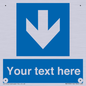 Custom Mandatory directional sign, blue arrow down